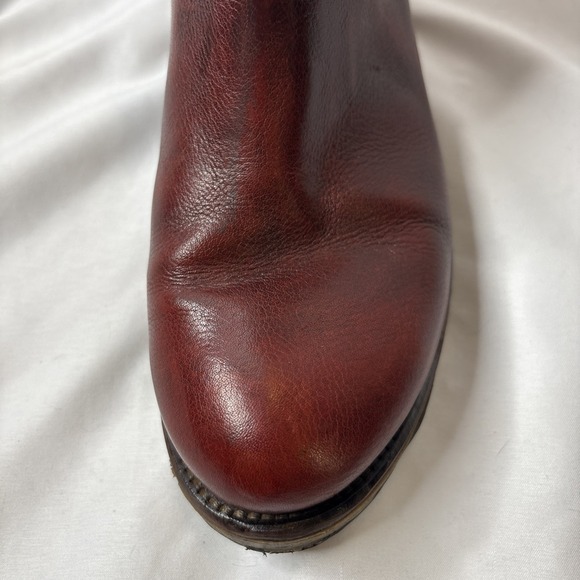 A.S.98 Airstep Women 7.5-8 / 38 Burgundy Red Leather Biker Ankle Boho Boots - Picture 11 of 16